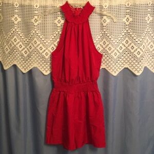 SHEIN Red Halter Romper